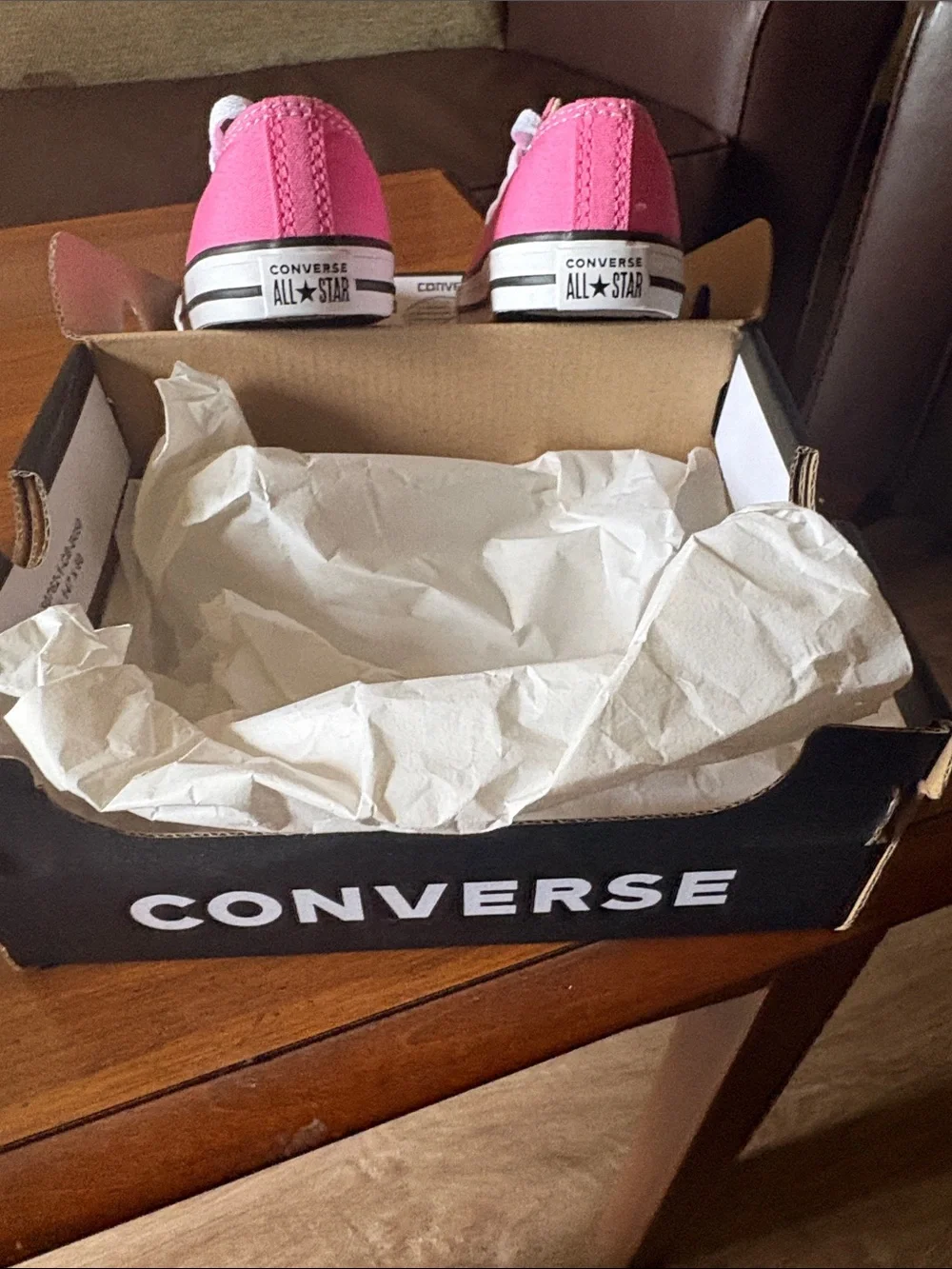 Converse Kids Pink Canvas Low Top Sneakers with White Laces